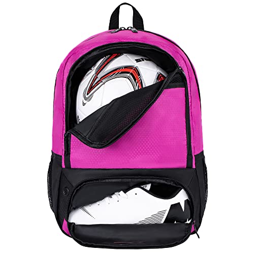 Himal Outdoors Soccer Backpack, Separate Cleat Compartment | Football,Volleyball,Handball,nylon fabrics,lightweight - color: Red