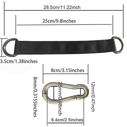 Tree Swing Straps, 2 PCS 25cm / 9.8inches Heavy Duty Hanging Straps Holds 440 lbs with Carabiner Perfect for Hammock, Plank - color: 25cm straps with Carabiner