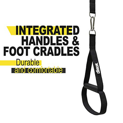 Dimok Heavy Duty Fitness Professional Exercise Handles w Foot Cradle for Cable Machines Resistance Trainer Super Strong Bands Hand Grips Attachment - color: Black w Handles