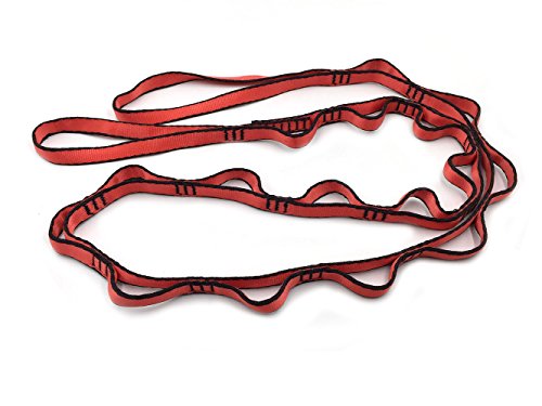 KIKIGOAL 2pcs Safety Daisy Chains Strong Climbing Strap Adjustable Nylon Strap Rope Yoga Pilates Stretching Straps - color: Red, size: 180cm x 1.5cm