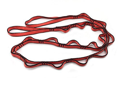 KIKIGOAL 2pcs Safety Daisy Chains Strong Climbing Strap Adjustable Nylon Strap Rope Yoga Pilates Stretching Straps - color: Red, size: 105cm x 1.5cm