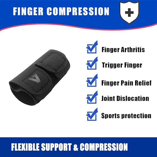 Elastic Finger Sleeves Finger Splint Support Thumb Brace Protector Relieve Pain for Arthritis, Triggger Finger, Reusable Finger Tapes for Basketball, Tennis, Baseball, Volleyball, Badminton - M - size: Medium, style: Single