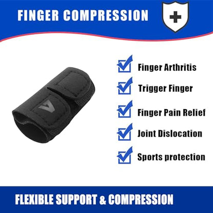 2 PCS Finger Splint Trigger Finger Brace Adjustable Finger Sleeve Buddy Wraps Compression Finger Support Mallet Finger Support for Arthritis Pain Sport Injuries (Single, M) - size: Medium, style: Single - 2pcs