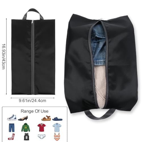 Golf Shoe Bag Men, Smell Proof Shoe Cleat Bag, Golf Travel Pouch, Water-Resistant Pouch For Cleats Sneakers, Packing Organizer For Suitcase, Gym, Spikes, Tennis, Baseball(Black, 1-Pack)