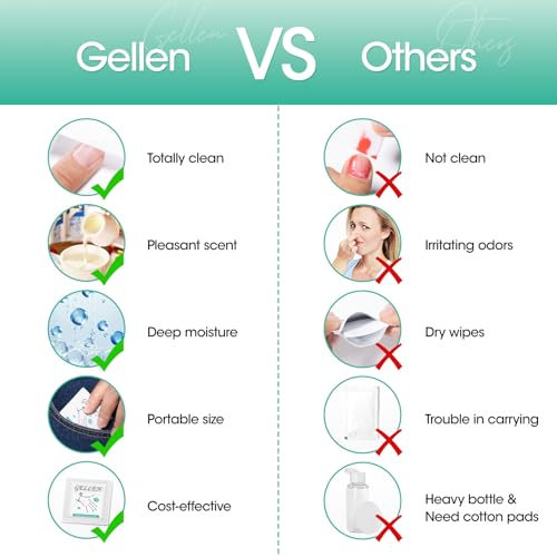 GELLEN Nail Cleanser Pads, 200 Pack Alcohol Prep Pads Individually Wrapped | Nail Cleanser Wipes Remove Tacky Residue, Lint-free Glossy Wipes for Acrylic/Builder/Gel Polish Travel for Perfect Manicure - size: 200PCS