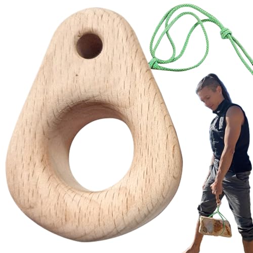Hangboard Rock Climbing Multi-Depth Grip Pockets Finger Strength | Small Climbing Grip Trainer Board Wood Texture for Home Gym Travel - size: 78mm