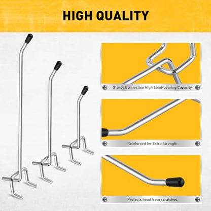 ELEAD 66-Piece 2/4/6 Inch Pegboard Hooks, Heavy Duty Peg Board Organizer Accessories, Peg Board Tool Hangers Fit for 1/4" and 1/8" Pegboard Hanging Tools Garage, Workshop, and Craft Storage - style: 66-Piece 2&4&6 Inch