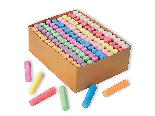 Color Splash S&S Worldwide Sidewalk Chalk Bulk Set - 126 Break-Resistant Jumbo Chalk Sticks, 9 Colors - Non-Toxic, Washable Outdoor Art Supplies for Classroom, Summer Camp and Playground