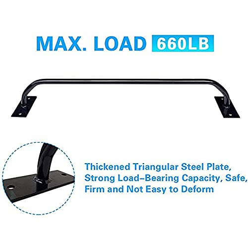 Wall Mounted Pull Up Bar and Dip Station,Multifunctional Chin Up Bars Heavy Duty Strength Training Fitness Bar,Max Load 550 Lb