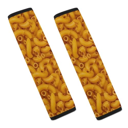 Universal Soft and Comfortable Car Seat Belt Pad for Adult Use, Most Cars, 1 Pair Yellow Macaroni Cheese Automotive Seat Belt Protector Shock Absorption - color: Pattern 938