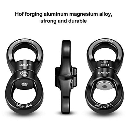 Black Swing Swivel, 35 KN Safest Rotational Device Hanging Accessory - color: Black, size: 35 KN