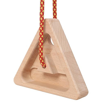 2Pcs Triangle Climbing Hangboard with Rope, Training Finger Grip, Fingerboard Rock Climbing for Outdoor Home - color: Brown-A