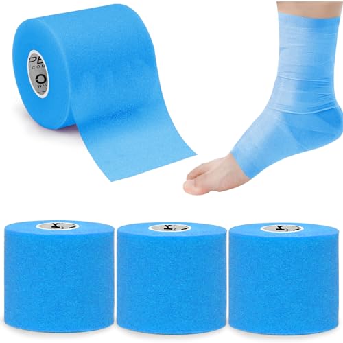 OK TAPE Pre Wrap Tape (4-Rolls, 120 Yards) - Athletic Foam Underwrap for Sports, Protect for Ankles Wrists Hands and Knees, 2.75 Inches - Blue - color: Blue, size: 2.75 Inch x 30 Yards