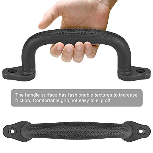 SELEWARE Black Playground Safety Handles 8Pcs Kids Playground Grab Handles | Non-Slip Durable Plastic Handle Indoor Outdoor Playset Handle for Playhouse, Treehouse, Climbing Frame, Jungle Gym, Swing Set - color: Black (8 Pack)