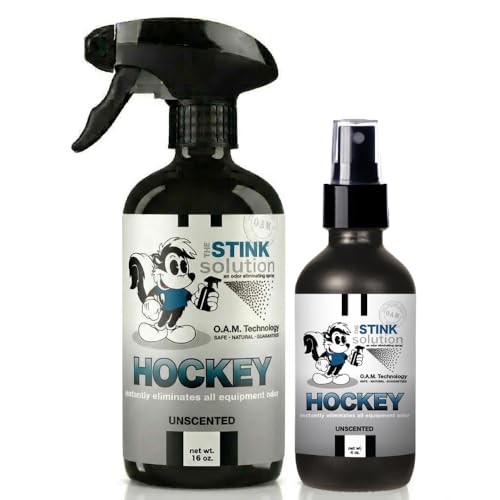The Stink Solution Unscented Hockey Odor Eliminator For Strong Odor: Quickly Banish Sweat & Body Odor From Hockey Gear, Skates, Hockey Bags, Gloves, & More! Safe Hockey Deodorizer - 16 oz & 4 oz | Eliminates Sweat and Body Odor at the Source. Deodorizer f