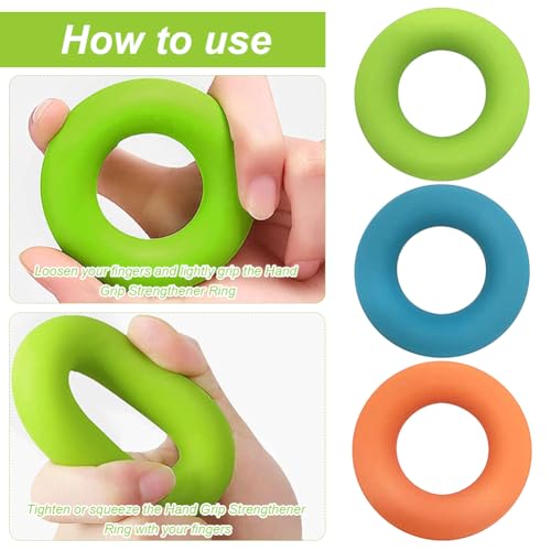 9Pcs Finger Trainer Set, 3pcs 5-finger Stretcher Exerciser/3pcs Hand Exercise Ball /3pcs Hand Grip Strengthener Ring for Grip Strength, Muscle Training, Sports, Rock Climbing