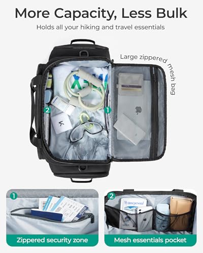 BAGSMART 4-IN-1 Gym Bag for Women Men, TSA Duffle Bag for Travel | With Shoe Compartment & Wet Pocket, 22L/30L/38L Tactical Backpack with 40oz Water Bottle Holder, Lightweight, Water-resistant - color: Olive Drab
