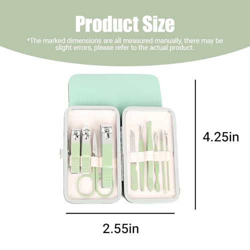 Grooming Kit Home and Travel-Manicure Set 7, Nail Clipper Set, Portable Nail Kit, Travel Nails Kits(Green) - color: Green, size: 7 Piece Set