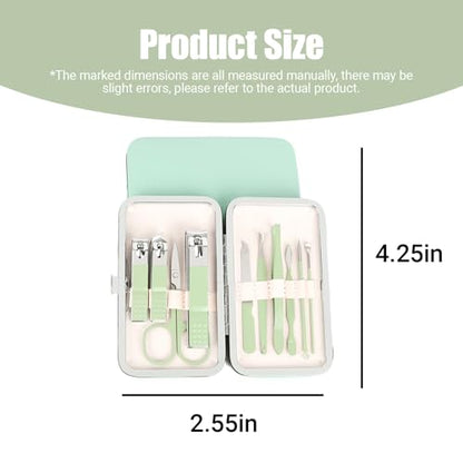 Grooming Kit Home and Travel-Manicure Set 7, Nail Clipper Set, Portable Nail Kit, Travel Nails Kits(Green) - color: Green, size: 7 Piece Set