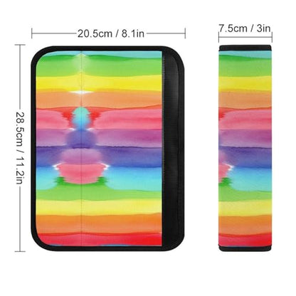 Universal Fit LGBTQ Colorful Rainbow Seat Belt Shoulder Pad for Adult Use, Most Cars, 1 Pair Harness Pads Strap Anti-Slip Pad - color: Pattern 53