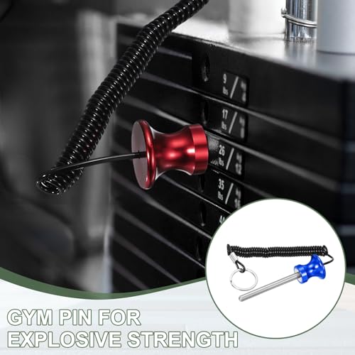 Weight Stack Pin, Weight Gym Pin Strength Training Equipment Replacement with Pull Rope for Commercial Home - color: Blue, size: 0.3 x 3.1 Inch
