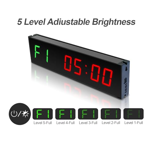 12" Digital Wall Alarm Clock Timer for Interval Workout with Countdown/Up Stopwatch, Gym Interval Timer, Tabata EMOM Remote Control for Home Gym Boxing MMA Fitness - color: Gym Timer - 01