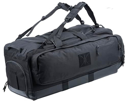 Large Duffle Bag Duffel Pack with Backpack Shoulder Straps and Shoes Compartment 105L for Sports Travel Hunting Camping. - color: Black