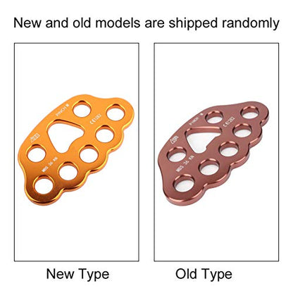 Uxsiya 36KN 8 Holes Outdoor Rigging Plate Rock Climbing Multi Anchor Point Connector Gear for Secure Climbing Adventures