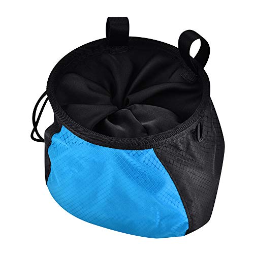 RiToEasysports Climbing Chalk Bag, Adjustable Waistband with Buckle, Soft Velvet Interior Prevents Leakage, Tear Polyester Material, for Outdoor Rock Climbing and Gym Training