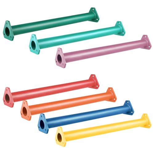 16 Inch 7 Colors Steel Monkey Bars Ladder Rungs Set for Backyards Playground and Children Indoor and Outdoor Climbing Kit (7 Pack) - size: 16 Inch Long