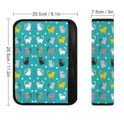 1 Pair Cute Cat Lovely Kitten Pet Seat Belt Shoulder Pad Soft Padded Seat Belt Cushion for Adult Use, Stroller Pushchair High Chair, Pressure Relief - color: Pattern 423