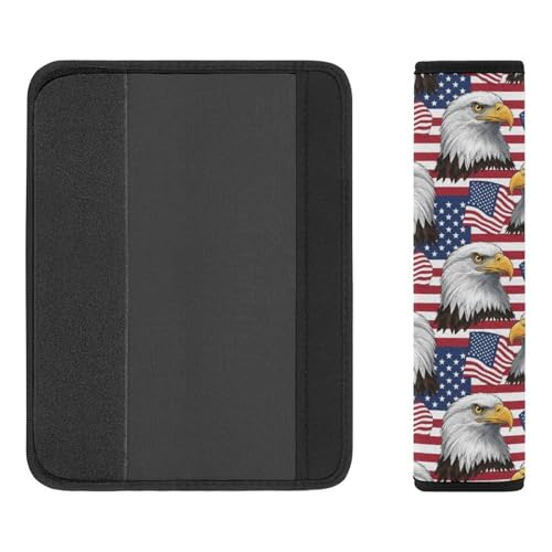 2 Pack American Eagle USA Flag Seat Belt Shoulder Pad Universal Fit Harness Pads Strap for Kids, Car Seats Pushchair Strollers High Chair Pushchair, Shock Absorption - color: Pattern 1221