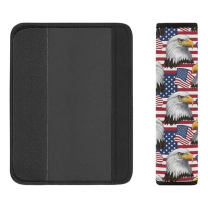 2 Pack American Eagle USA Flag Seat Belt Shoulder Pad Universal Fit Harness Pads Strap for Kids, Car Seats Pushchair Strollers High Chair Pushchair, Shock Absorption - color: Pattern 1221
