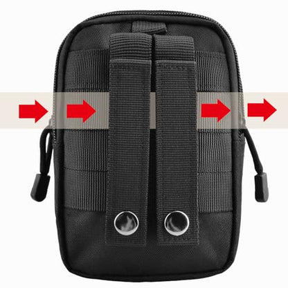 TRIWONDER Tactical Phone Pouch Molle, Smartphone Holster Bag EDC Utility Cellphone Lock Card Holder Organizer Fit for Waist Belt Case - color: 04 Black
