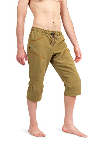 Ucraft "Xlite Rock Climbing Bouldering and Yoga Knickers ¾ Men's and Women's Capri Pants. Lightweight, Stretchy, Breathable - color: Mustard, size: Medium