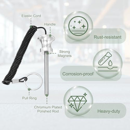 Weight Stack Pin, Weight Gym Pin Strength Training Equipment Replacement with Pull Rope for Commercial Home - color: Silver, size: 0.3 x 3.1 Inch