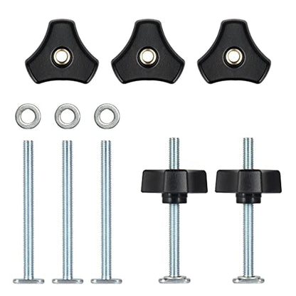 Toolcool M8 T Track Bolts Knob Kit 4 Inch T Slot Bolts with Washers T Track Accessories for Woodworking Jigs and Fixtures - 5 Pack