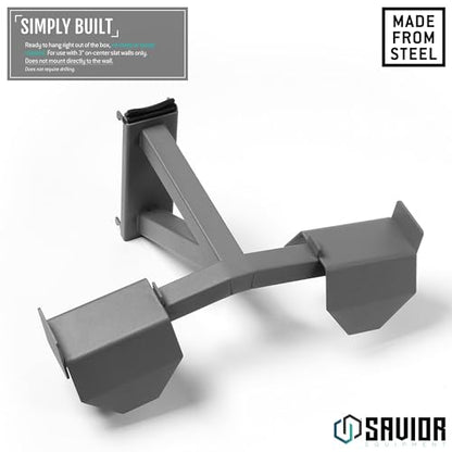 Savior Equipment Wall Rack System Tactical Vest Attachment Gear Wall Mount Display Rack Organizer, Adjustable Width, Heavy-Duty Steel Construction Hold Up to 40 lbs - color: SW Gray