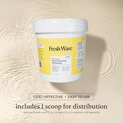 Fresh Wave Odor Eliminator Gel Bucket, 248 oz. Lemon Refill | EPA Safer Choice rated, No parabens or harsh chemicals, Refills up to 16 large gel jars, Pet-safe room deodorizer - size: 15.50 Pound (Pack of 1)