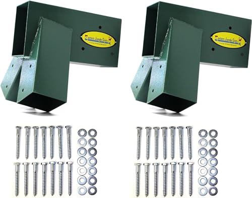 Eastern Jungle Gym Easy 1-2-3 A-Frame 2 Brackets for Swing Set with All Mounting Hardware, Green | Heavy Duty Brackets with All Mounting Hardware | DIY Swing Set Parts to Build Playground Sets for Backyards - style: 2 A-Frame Swing Set Brackets