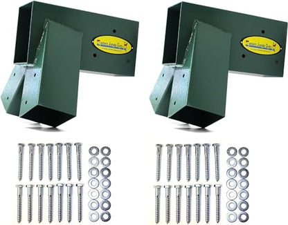Eastern Jungle Gym Easy 1-2-3 A-Frame 2 Brackets for Swing Set with All Mounting Hardware, Green | Heavy Duty Brackets with All Mounting Hardware | DIY Swing Set Parts to Build Playground Sets for Backyards - style: 2 A-Frame Swing Set Brackets