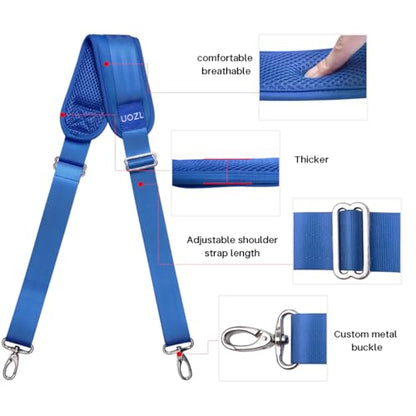 59 Inch Shoulder Straps, Soft with Ultra-Thick Fixed Shoulder Pad, Two Way Independently Adjustable Buckle Replacement Straps for Laptop Bag Messenger Bag Tool Bag Luggage,Blue - color: Blue, size: 59 inch