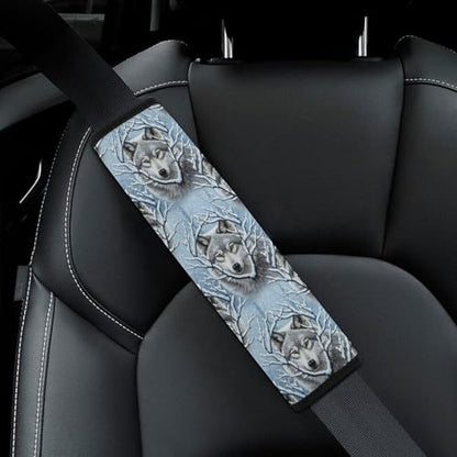 2 Pack Snow Wolf Seat Belt Cover Universal Fit Seat Belt Cushion for Kids, Stroller Pushchair High Chair, Neck and Shoulder Support - color: Pattern 260