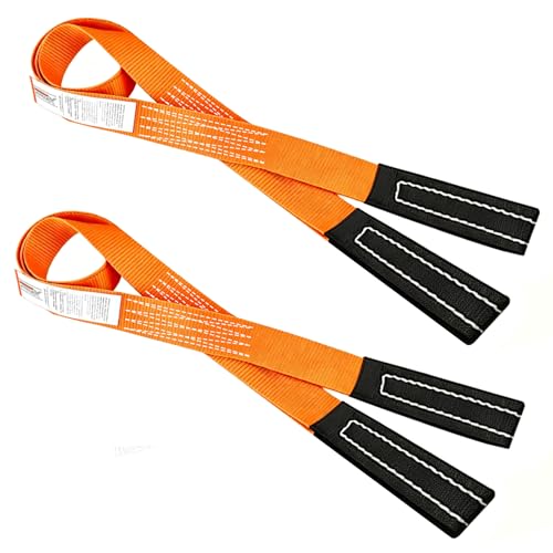 XSTRAP STANDARD 2PK 1"x6.5ft Lifting Sling Straps 2000 lb Vertical Capacity | 1600 lbs Choker / 4000 lbs Basket Capacity, 5:1 Safety Factor Polyester Web Slings for Rigging, Hoist, Tree Stump Removal - style: 2PK 1''x6.5ft