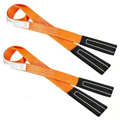 XSTRAP STANDARD 2PK 1"x6.5ft Lifting Sling Straps 2000 lb Vertical Capacity | 1600 lbs Choker / 4000 lbs Basket Capacity, 5:1 Safety Factor Polyester Web Slings for Rigging, Hoist, Tree Stump Removal - style: 2PK 1''x6.5ft