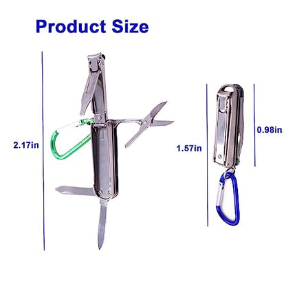 5 in1 Multi Tool Nail Clippers,Keychain,Scissors,Nail Files,Portable Nail Clippers,Stainless Steel Foldable Nail Cutter,Mini Multi Purpose Pocket Nail Clippers,Travel,Hiking,Camping