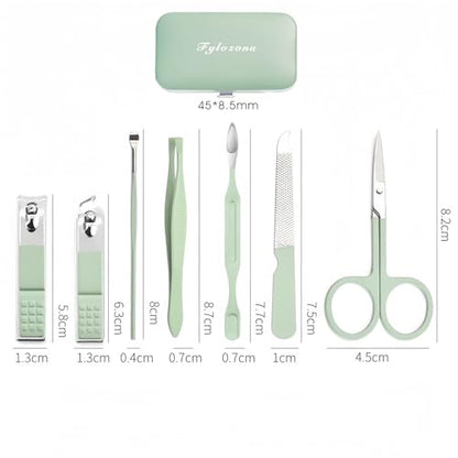 Manicure Set,Nail Clipper Set Personal Care Manicure Pedicure Set Portable Travel Grooming Kit for Women Men Family Friends Wife (Green) (Green) - color: Green