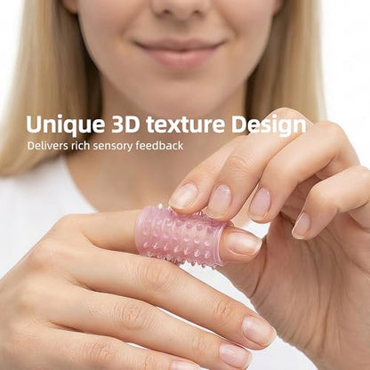 Textured Silicone Finger Covers, Anti Bite Finger Protectors for Skin Picking Nail Biting, 9-Pack Sensory Fidget Finger Sleeves for Anxiety, OCD, Dermatillomania, Adults & Kids