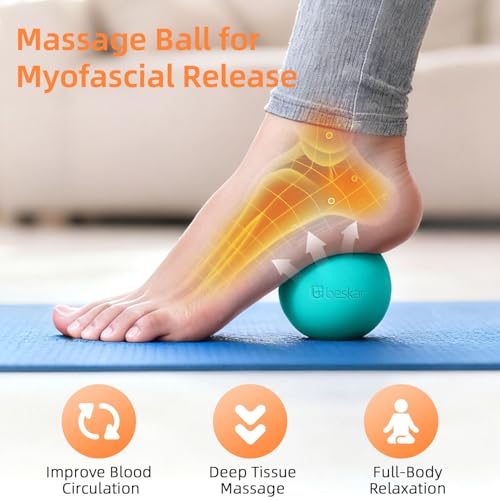 Massage Lacrosse Balls for Myofascial Release, Trigger Point Therapy | Foot Massage Ball to Relieve Plantar Fasciitis, Muscle Soreness - color: Green