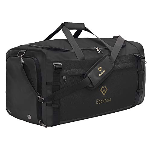 Extra Large Sports Gym Bag, Travel Duffel bag with Wet Pocket & Shoes Compartment for men women, 85L, Lightweight （Black） - color: Black, size: 85L